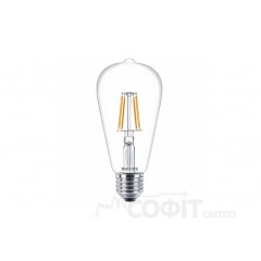 Лампа светодиодная ST64 Philips LED Fila 4.3-50W E27 WW ST64 ND Филамент 929001190408