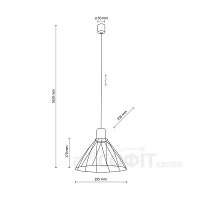 Підвісний світильник TK Lighting MODESTO BLACK, 10160