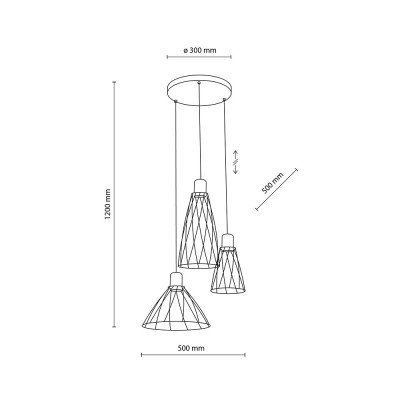 Підвісний світильник TK Lighting MODESTO BLACK, 10187