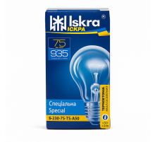 Лампа накаливания А50 75Вт E27 прозрачная Искра
