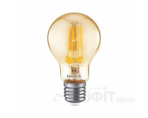 Лампа світлодіодна A60 Maxus філамент 1-MFM-761 8W 2700K 220V E27 Golden