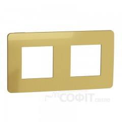 Рамка 2-постовая, золото/белый, Unica New Studio Metal, NU280459 Schneider Electric