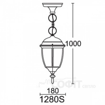 Світильник вуличний підвісний Dallas II QMT 1280S Lusterlicht