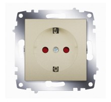 Розетка с заземлением с шторками ABB Cosmo титаниум 619-011400-243