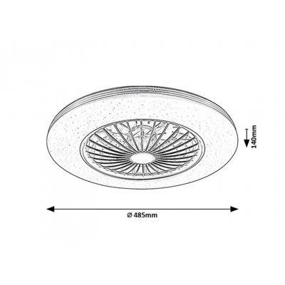 Стельова люстра з вентилятором Rabalux 71330 Dalfon 2 LED/48W/230V 3000-6500K + пульт Стельова люстра з вентилятором Rabalux 71330 Dalfon 2 LED/48W/230V 3000-6500K + пульт