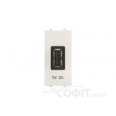 USB зарядка ABB Zenit белый 1 мод., N2185 BL