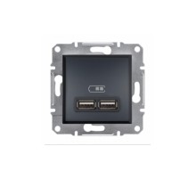USB розетка двойная 2.1А антрацит Asfora EPH2700271 Schneider Electric