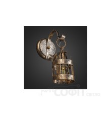 Бра з металу Вікінг 1 лампа, чорний патина золото, метал плафон. ліхтар, D-12см, ФС 083