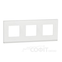 Рамка 3-постовая, матовое стекло/белый, Unica New Pure, NU600689 Schneider Electric