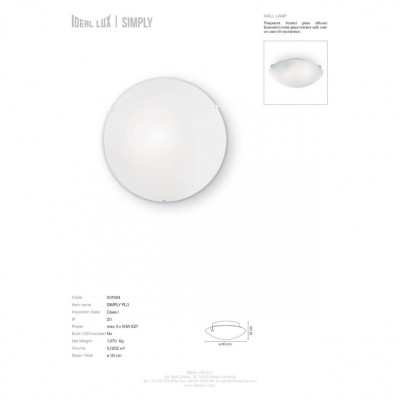 Потолочный светильник Ideal Lux SIMPLY PL3 007984