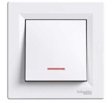 Выключатель 1-Клавишн. бел. с подсветкой Asfora EPH1400121 Schneider Electric