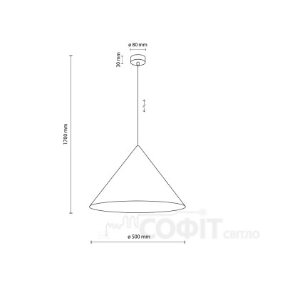 Підвісний світильник TK Lighting CONO BLACK XL, 10059