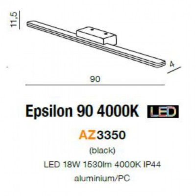 Бра AZzardo EPSILON 90 4000K BLACK AZ3350
