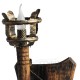 Торшер из дерева Факел - Римский 3 лампы Старая Бронза, Дерево Состаренное темное, со столиком