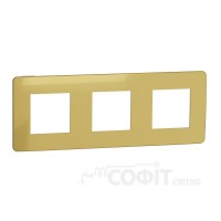 Рамка 3-постова, золото/бежевий, Unica New Studio Metal, NU280660 Schneider Electric