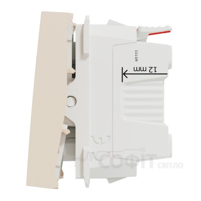 Вимикач 1-кнопковий кнопковий сх. 1, 10А, 2 модулі, бежевий, Unica New, NU320644 Schneider Electric