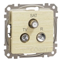 Розетка TV/SAT/R оконечная, береза, Sedna Design & Elements SDD180481, Schneider Electric