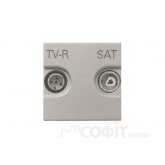 Розетка TV-R-SAT прохідна ABB Zenit срібний, N2251.8 PL