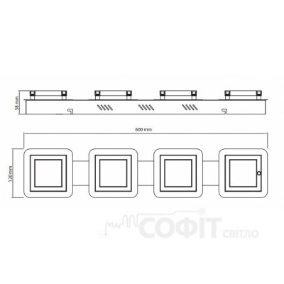 Світильник накладний Horoz 036 007 0005 4x5w 4000K Likya-5