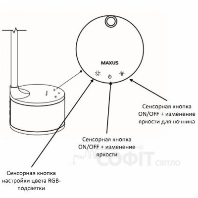 Настільна лампа MAXUS DKL 8W 4100K WH RGB Акумуляторна світлодіодна з RGB підсвічуванням та нічником (1-MAX-DKL-001-03), відео