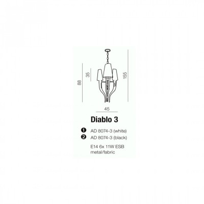 Люстра AZzardo DIABLO 3 BLACK AZ1345