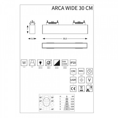 Трековый светильник Ideal Lux ARCA WIDE 30 CM 4000K 223025 Трековый светильник Ideal Lux ARCA WIDE 30 CM 4000K 223025