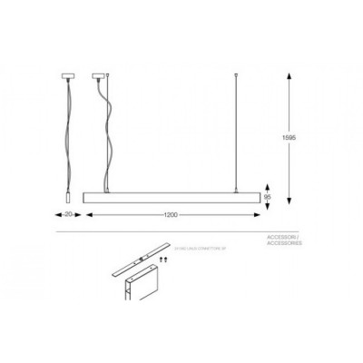 Підвісний світильник Ideal Lux LINUS SP BK 4000K 268217 Підвісний світильник Ideal Lux LINUS SP BK 4000K 268217