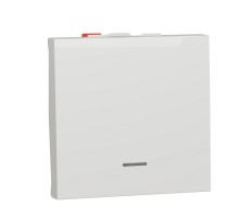 Перемикач 1-клавішний з нейтраллю, 10А, 2 модулі, білий, Unica New, NU320318S Schneider Electric