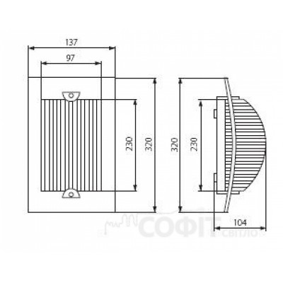 Светильник настенный / потолочный герметичный Kanlux TURK DL-60 IP54 07025