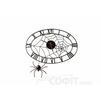 Часы настенные кованые Паук на паутине Старая бронза
