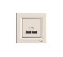 USB розетка подвійна 2.1А кремовий Asfora EPH2700223 Schneider Electric