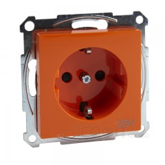 Розетка SCHUKOс защитными шторками, с заземлением, оранжевый, Schneider Electric Merten System M, MTN2300-0302