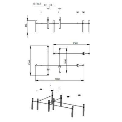 Люстра Pikart Tube chandelier 5299-1
