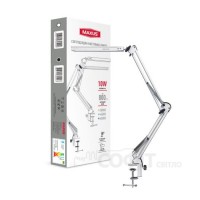 Настільна лампа MAXUS Desk Lamp 10W 3CCT Metal CLIP WH, Біла, 1-MDL-10W-MCLW, на струбцині