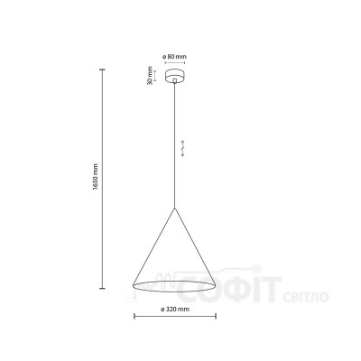 Підвісний світильник TK Lighting CONO MINT L	, 10063