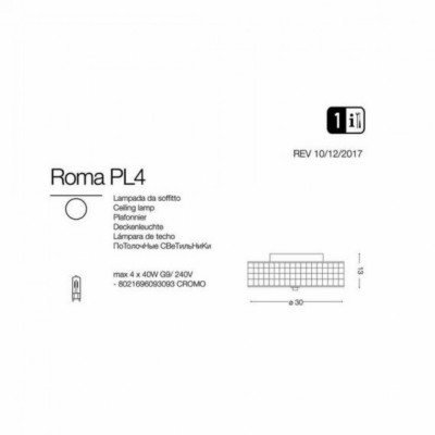 Люстра Ideal Lux ROMA PL4 093093