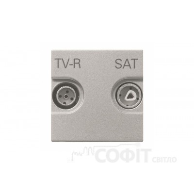 Розетка TV-R-SAT проходная ABB Zenit серебряный, N2251.8 PL