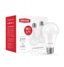Лампа светодиодная A60 Maxus 2-LED-776 A60 10W 4100K 220V E27