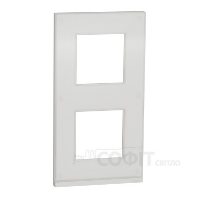 Рамка 2-постовая вертикальная, белое стекло/белый, Unica New Pure, NU6004V85 Schneider Electric