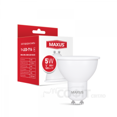 Лампа світлодіодна Mr16 Maxus 1-LED-716 MR16 5W 4100K 220V GU10