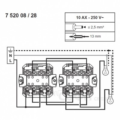 Переключатель двухклавишный на два направления  Legrand Valena IN'MATIC 752028