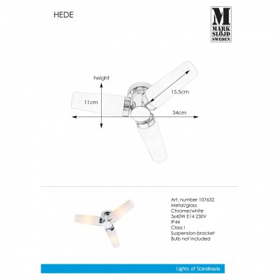 Потолочный светильник MarkSlojd Sweden Hede 3L 107632