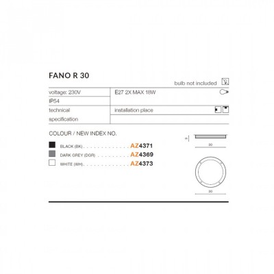 Потолочный светильник AZzardo FANO R 30 DGR AZ4369