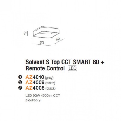 Потолочный светильник AZzardo Solvent S Top CCT Smart 80 Remote Control AZ4010