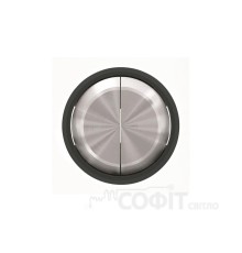 Кнопка подвійна ABB Skymoon чорне скло, 8611 CN
