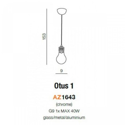 Подвесной светильник AZzardo OTUS 1 AZ1643 Подвесной светильник AZzardo OTUS 1 AZ1643