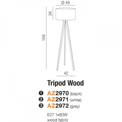 Абажур AZzardo SHADE TF FLOOR 45 GREY AZ3015