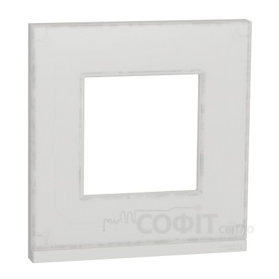 Рамка 1-постовая, белое стекло/белый, Unica New Pure, NU600285 Schneider Electric