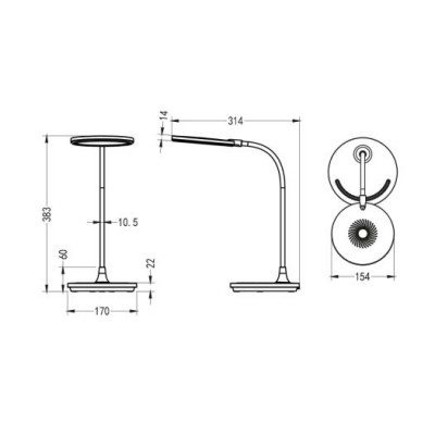 Настільна лампа MAXUS Desk Lamp 12W 3CCT WH, Біла, 1-MDL-12W-WSmile Настільна лампа MAXUS Desk Lamp 12W 3CCT WH, Біла, 1-MDL-12W-WSmile