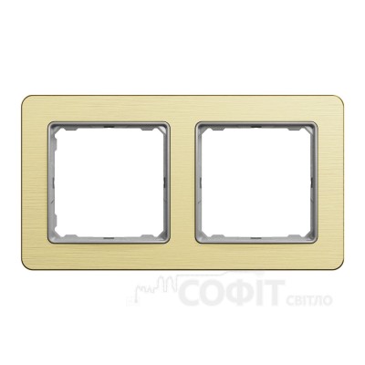Рамка 2-постовая, матовое золото, Sedna Elements SDD371802, Schneider Electric